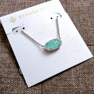 Kendra Scott Elisa Silver Pendant Necklace in Mint